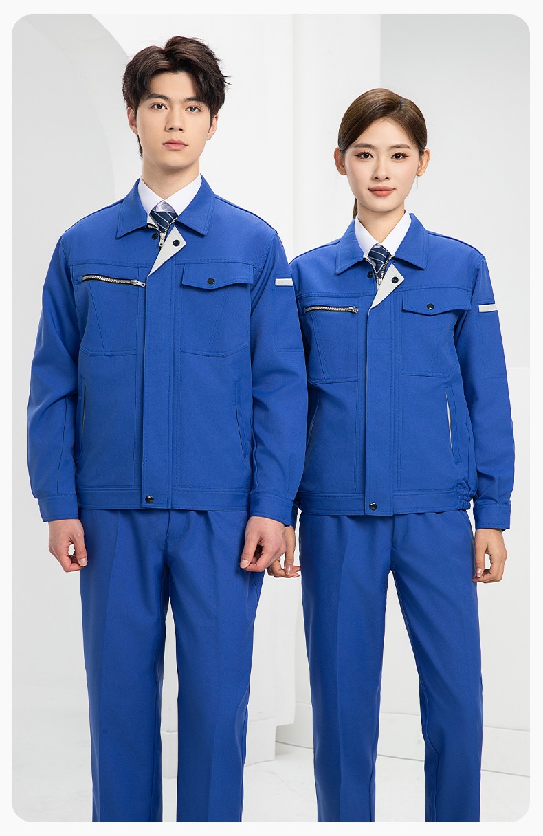 DL235 高端工作服套裝定制印字男春秋長袖車間工人夾克工裝勞保服印字(圖16)