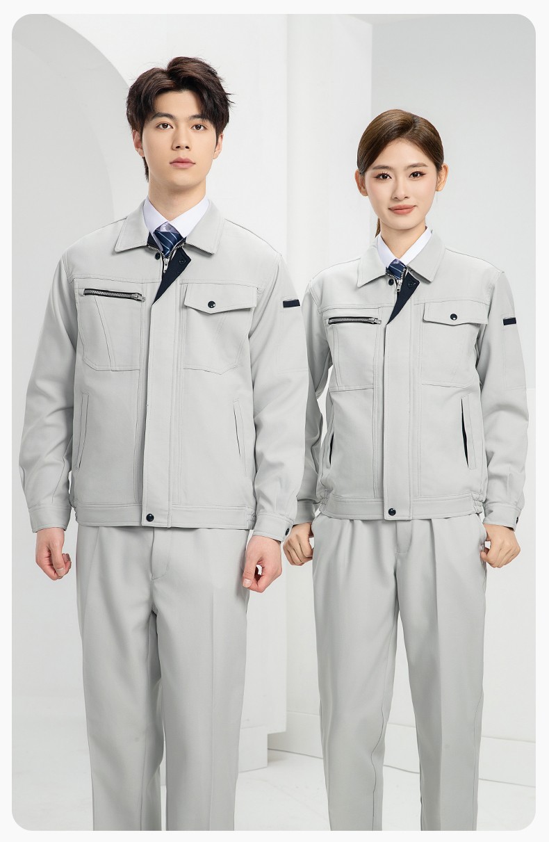 DL235 高端工作服套裝定制印字男春秋長袖車間工人夾克工裝勞保服印字(圖20)