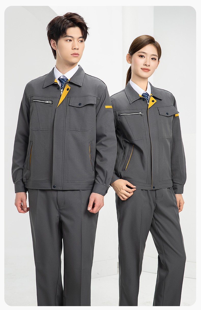 DL235 高端工作服套裝定制印字男春秋長袖車間工人夾克工裝勞保服印字(圖19)